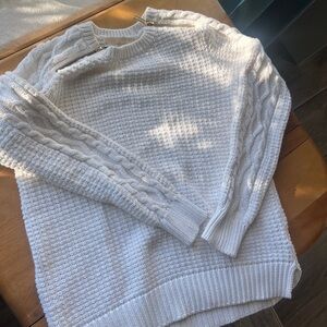 Michael Kors White Sweater with Zipper Details
